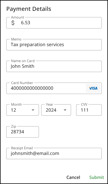 Image of Payment Details in the Drake Pay Manager